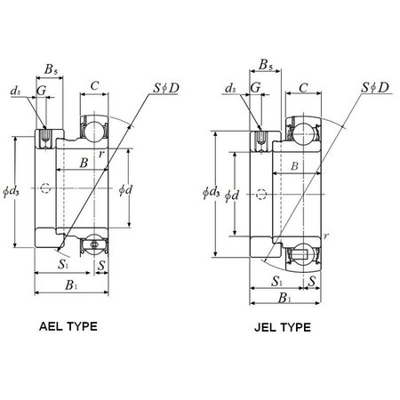 Ntn NTN A-AEL205-100D1, Ball Insert Bearing  1 In Id X 20472 In Od X 12205 In W Eccenctric Collar A-AEL205-100D1